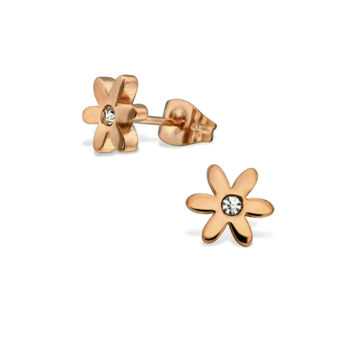 Rose flower deals design gold earrings