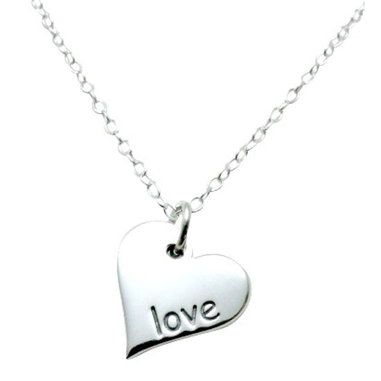 Silver love heart deals necklace