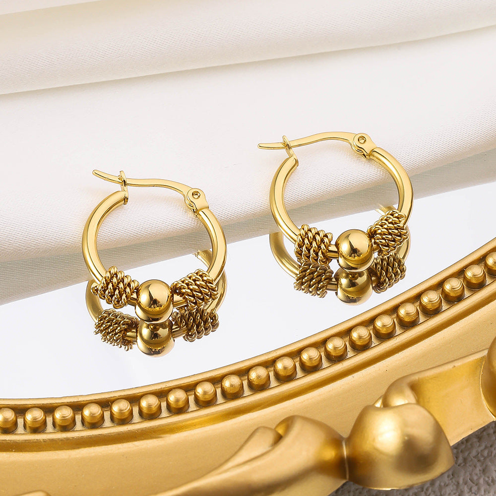 Teens' and Mums' Earrings:  Surgical Steel with Gold IP Festive Hoops CHRISTMAS SPECIAL