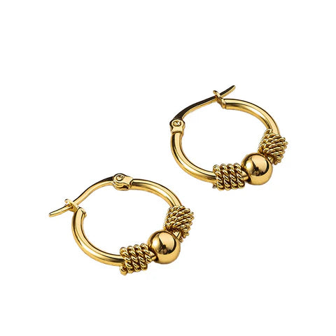 Teens' and Mums' Earrings:  Surgical Steel with Gold IP Festive Hoops CHRISTMAS SPECIAL