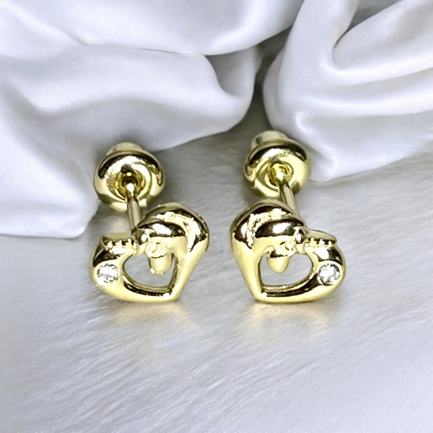 Children's Earrings:  14k Gold over Sterling Silver Unicorn Screw Back Earrings