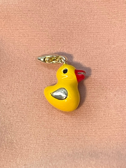 Children's Charms:  Sterling Silver & Enamel Yellow Duckling Charm