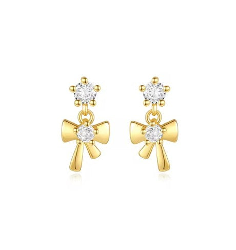 Children's Earrings:  18k Gold over Sterling Silver Special Occasion Earrings with Push Backs