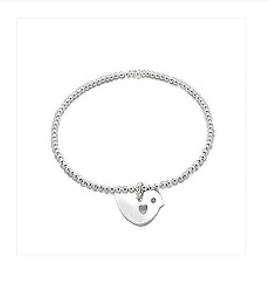 Children's Bracelets:  Sterling Silver Baby Bird Ball Bracelets NOW HALF PRICE UNTIL SOLD OUT