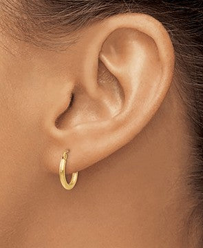 Children's and Teens' Earrings:  Surgical Steel Gold IP Hinged (French Locker) Hoops 15mm