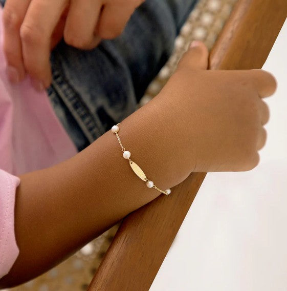 Baby and Children's Bracelets:  14k Gold Baby ID Flower Bracelets with Gift Box