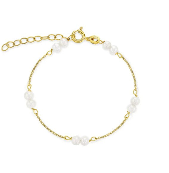 Baby and Children's Bracelets:  14k Gold Bracelets with 3mm Cultured, Freshwater Pearls with Gift Box