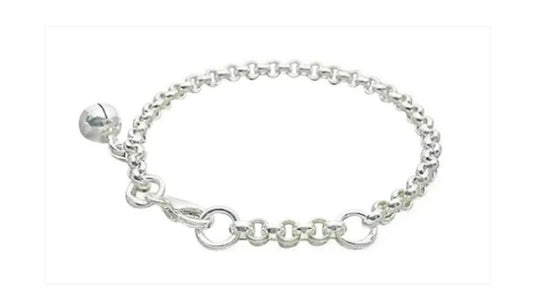 Baby Anklets/Children's Bracelets:  Sterling Silver Premium Rolo Anklet/Bracelet with Gift Box