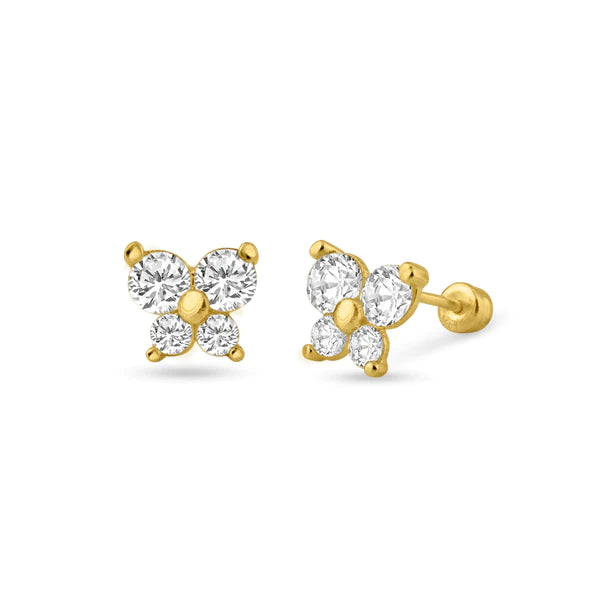 Children Jewelry - 14K Yellow Gold Crescent Moon Screw Back Earrings –  Loveivy.com