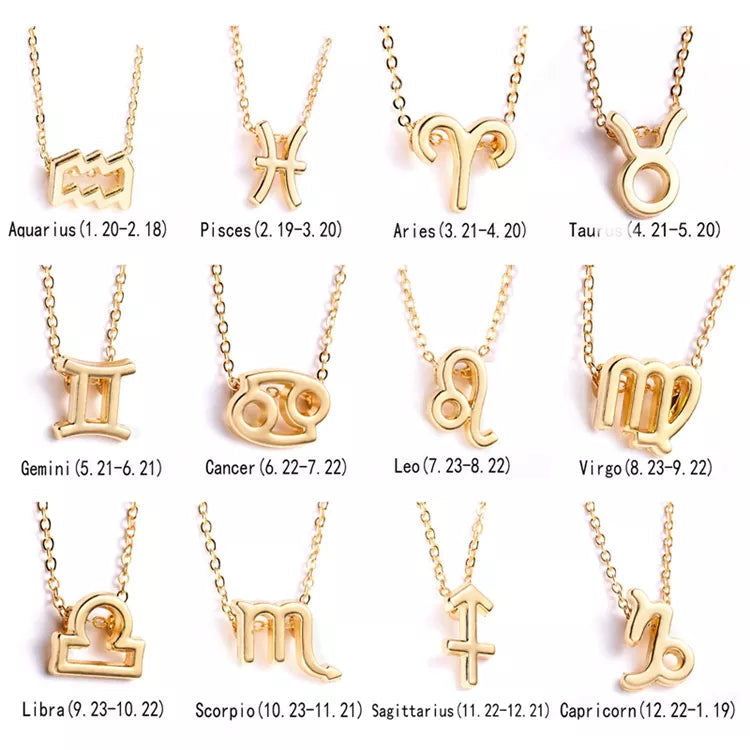 Children's Necklaces:  Steel with Gold IP Birthday Gift Zodiac Necklaces - Aries