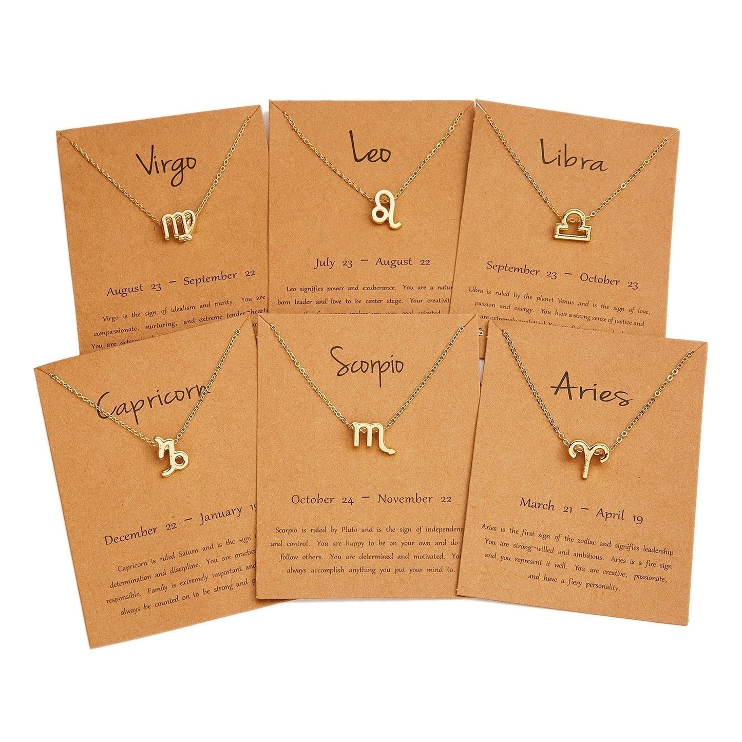 Children's Necklaces:  Steel with Gold IP Birthday Gift Zodiac Necklaces - Virgo