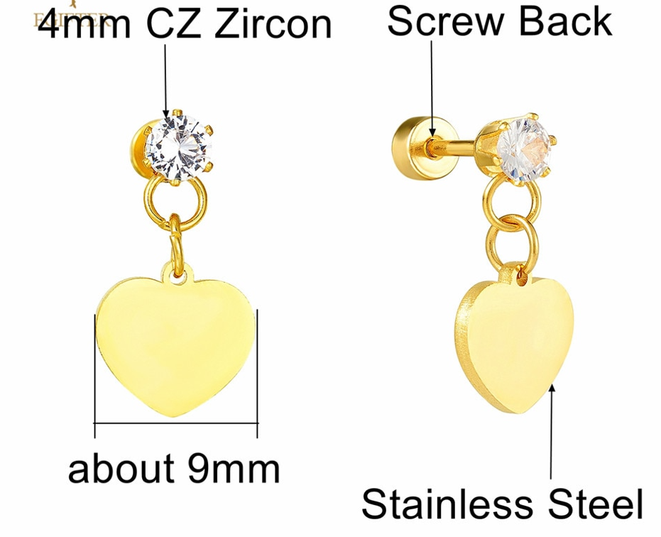 Amazon.com: 925 Sterling Silver Clear Cubic Zirconia Stud 2mm Baby Earrings  with Safety Screw Backs For Toddlers - Safe & Classic Baby Earrings Great  Jewelry Gift Premium Quality for Sensitive Pierced Skin :