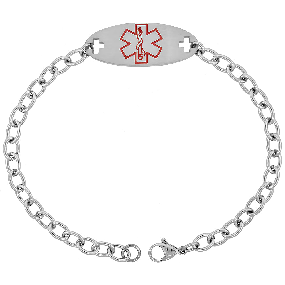 Silver deals allergy bracelet