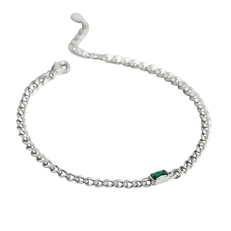 Children's and Teens' Bracelets:  Surgical Steel Bracelets with Gold IP and Emerald CZ