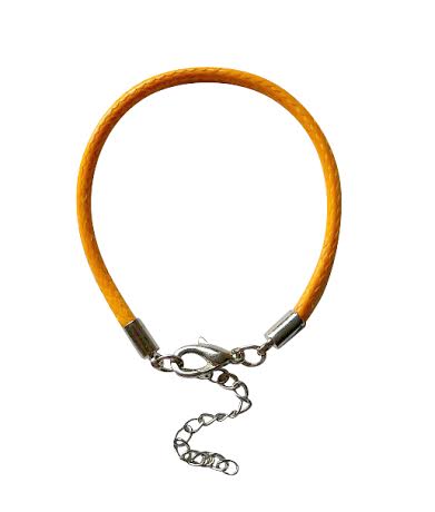 Baby Bracelets:  Orange Woven Leather bracelets with Steel Fittings.